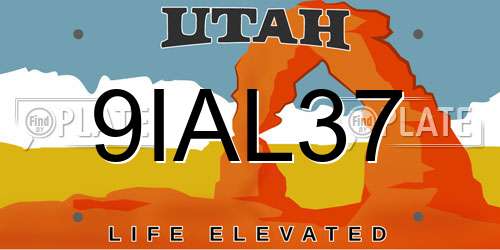 9IAL37 Utah License Plate