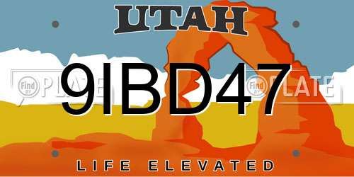 9IBD47 Utah License Plate