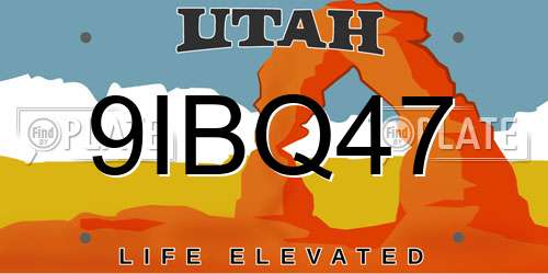 9IBQ47 Utah License Plate
