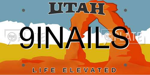 9INAILS Utah License Plate