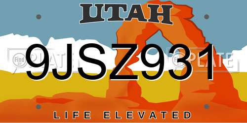 9JSZ931 Utah License Plate