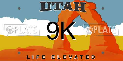 9K Utah License Plate