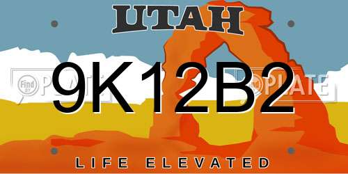 9K12B2 Utah License Plate