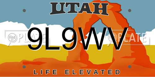 9L9WV Utah License Plate