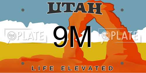 9M Utah License Plate