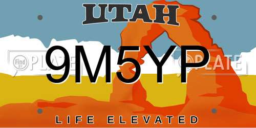 9M5YP Utah License Plate
