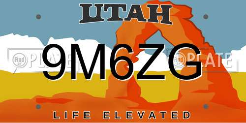 9M6ZG Utah License Plate