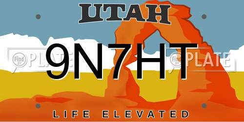 9N7HT Utah License Plate