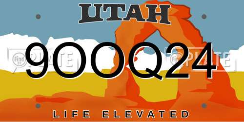 9OOQ24 Utah License Plate
