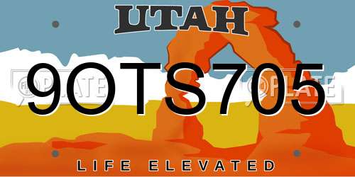 9OTS705 Utah License Plate