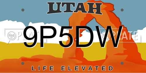 9P5DW Utah License Plate