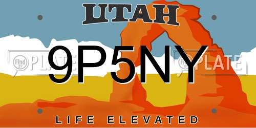 9P5NY Utah License Plate