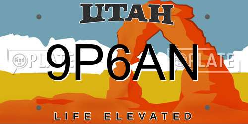 9P6AN Utah License Plate