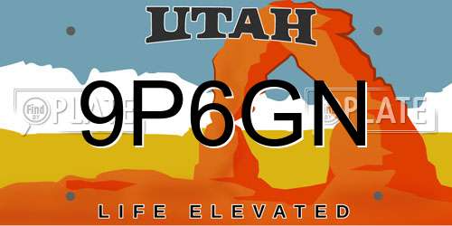 9P6GN Utah License Plate