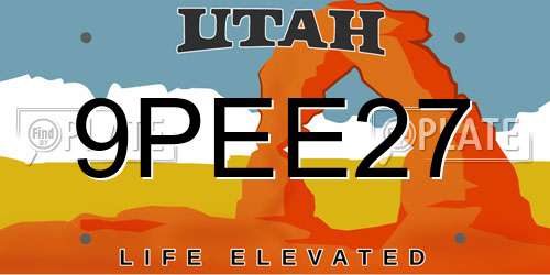 9PEE27 Utah License Plate