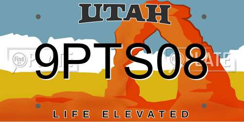 9PTS08 Utah License Plate