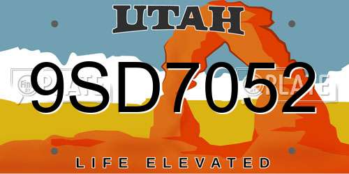 9SD7052 Utah License Plate