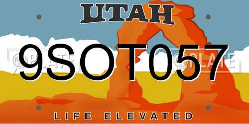 9SOT057 Utah License Plate