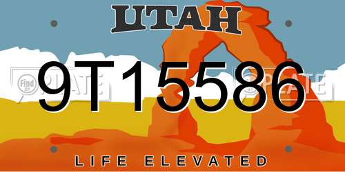 9T15586 Utah License Plate