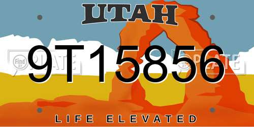 9T15856 Utah License Plate