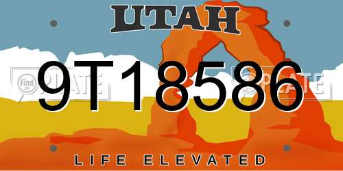 9T18586 Utah License Plate
