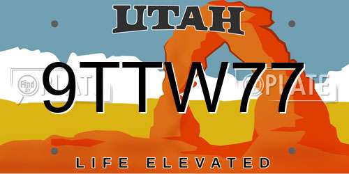 9TTW77 Utah License Plate