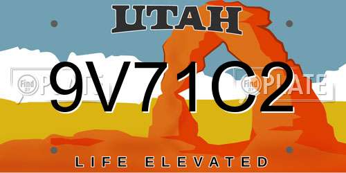 9V71C2 Utah License Plate
