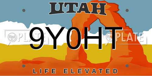 9Y0HT Utah License Plate