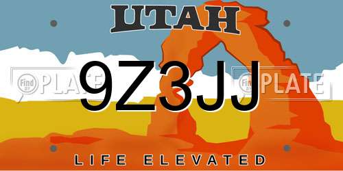 9Z3JJ Utah License Plate