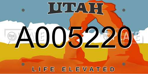 A005220 Utah License Plate