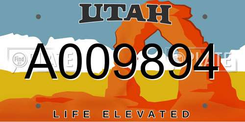 A009894 Utah License Plate