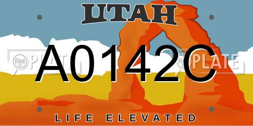 A0142C Utah License Plate
