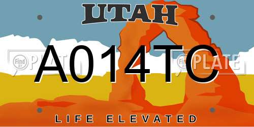 A014TC Utah License Plate