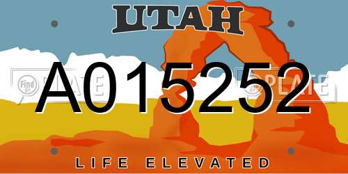 A015252 Utah License Plate