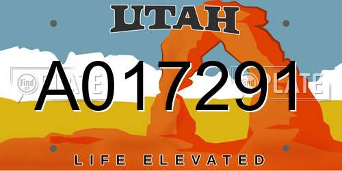 A017291 Utah License Plate