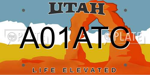 A01ATC Utah License Plate