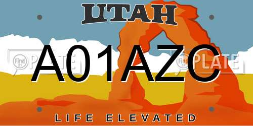 A01AZC Utah License Plate