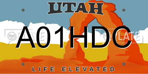 A01HDC Utah License Plate