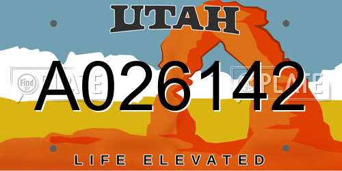 A026142 Utah License Plate