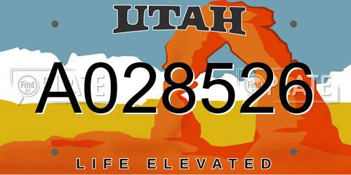 A028526 Utah License Plate