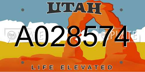 A028574 Utah License Plate