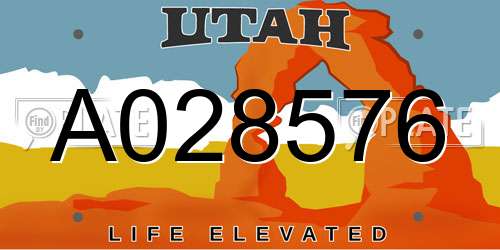 A028576 Utah License Plate