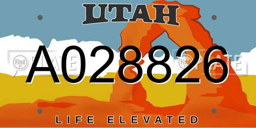 A028826 Utah License Plate