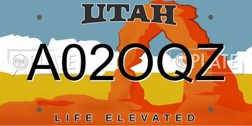 A02OQZ Utah License Plate
