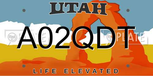 A02QDT Utah License Plate