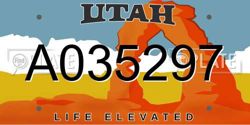 A035297 Utah License Plate