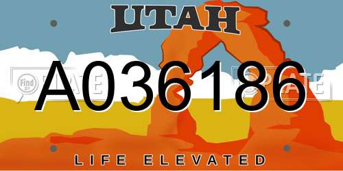 A036186 Utah License Plate