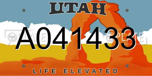A041433 Utah License Plate