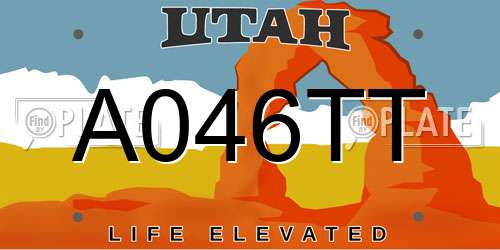 A046TT Utah License Plate