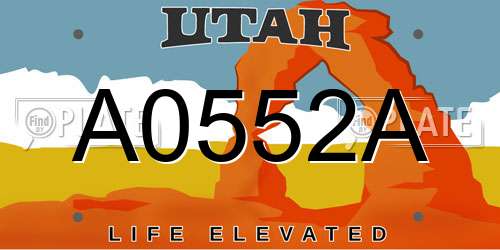 A0552A Utah License Plate